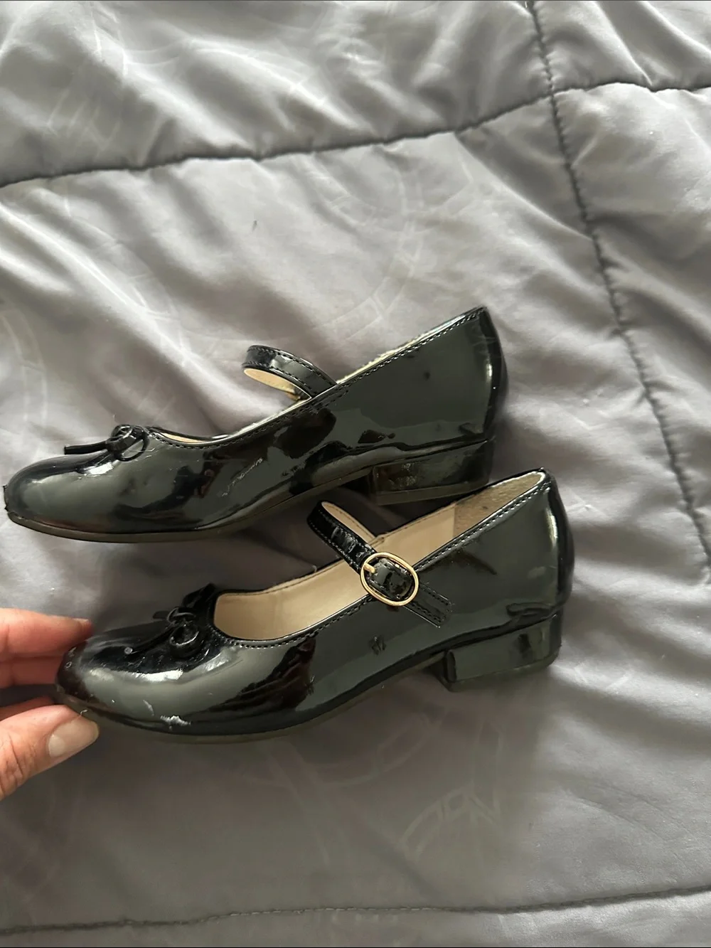 The Children's Place Black Patent Mary Jane Dress Shoes with Bow